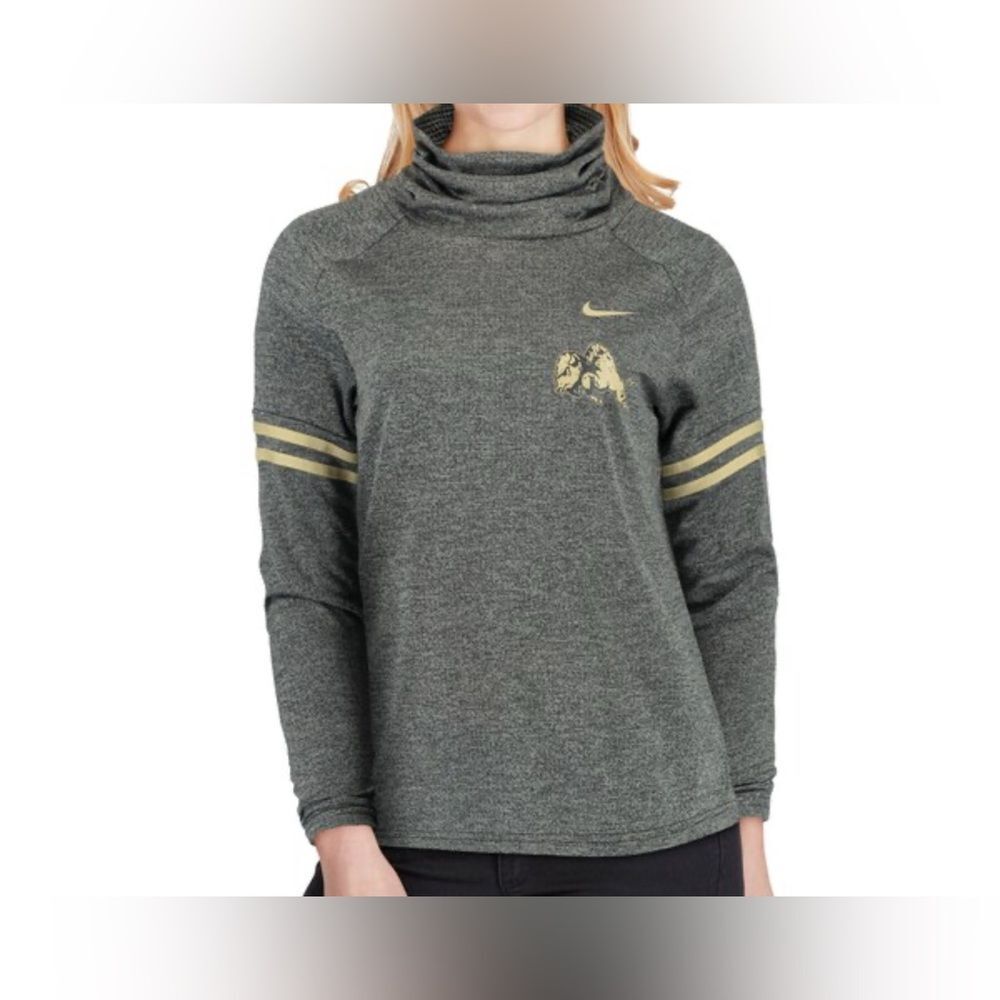 Nike Heathered Gray Colorado Buffaloes Funnel Neck Sweatshirt Size XS